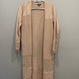 Dynamite Long Cardigan with Ribbed Detailing